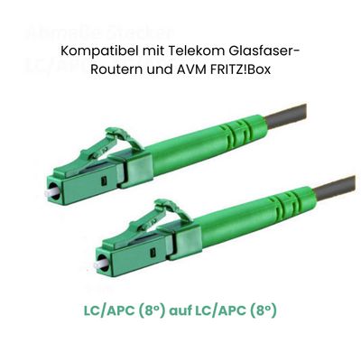 5m-75m LC/APC-LC/APC schwarz Simplex OS2 Glasfaser Kabel