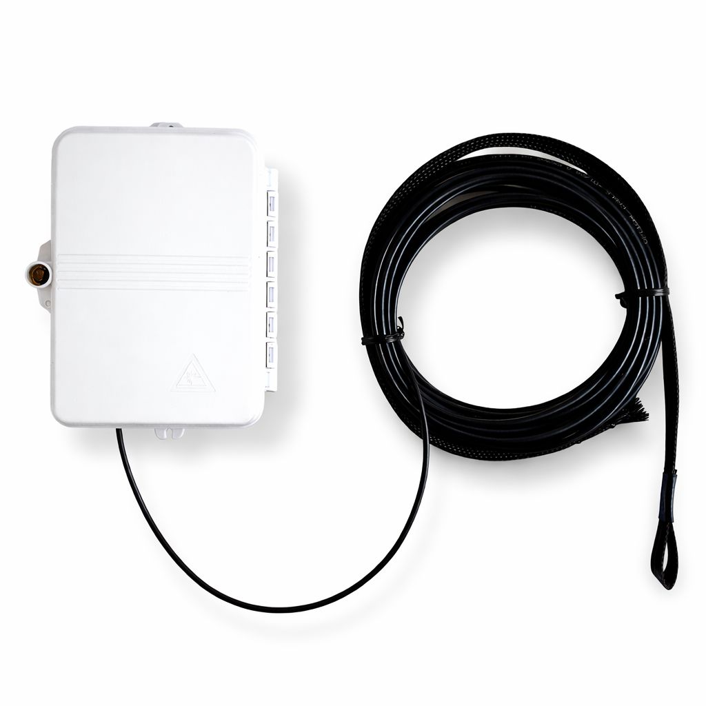 10m-50m FTTH AUSSEN KIT Glasfaserkabel gepanzert LCA (8°) 4 Fasern mit Anschlussdose