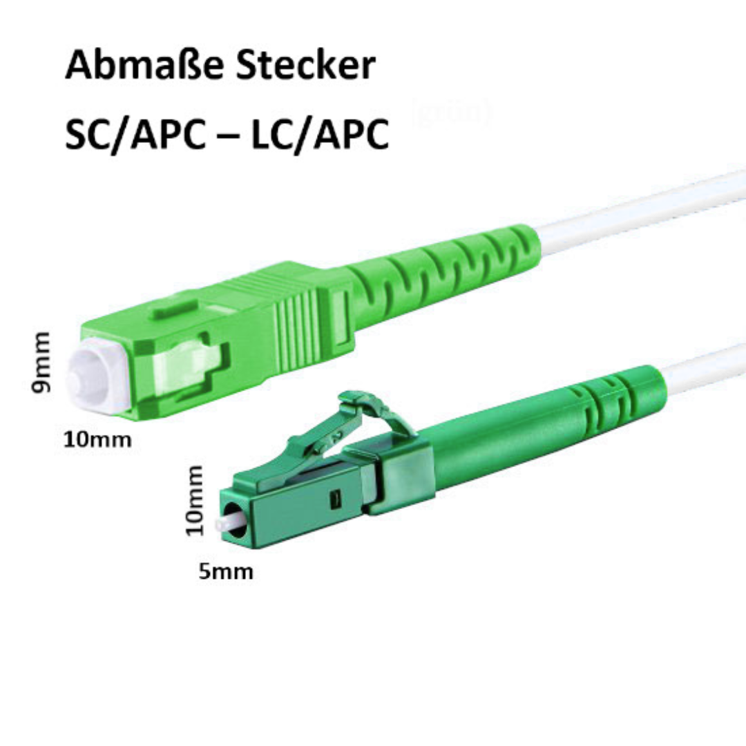 1m-30m LC/APC-SC/APC transparent Simplex OS2 Glasfaser Kabel