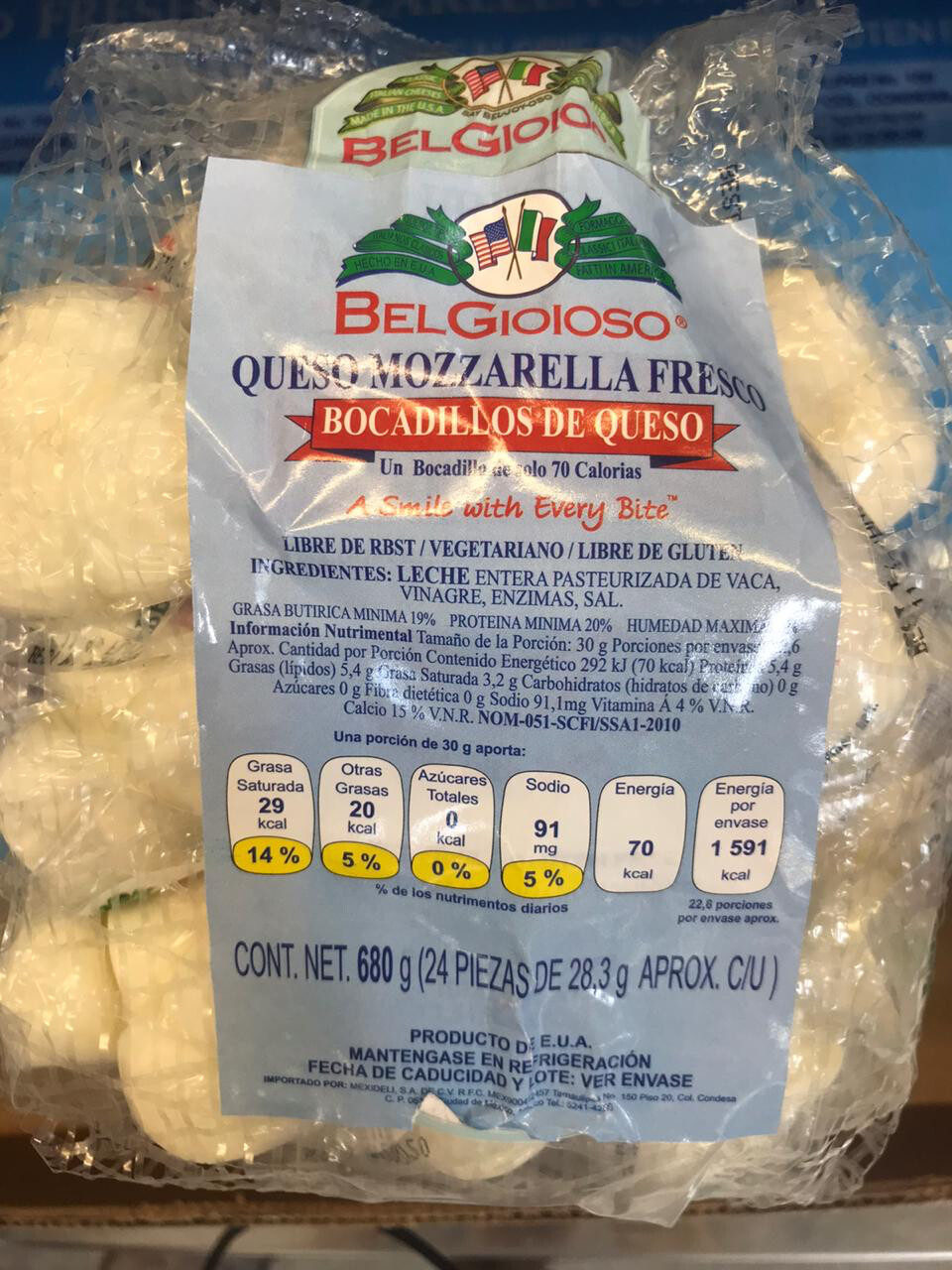 Bel Gioioso Mozzarella Cheese Snacks 680g