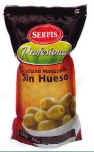 Serpis Professional Green Olives - Pitted 1.5kg
