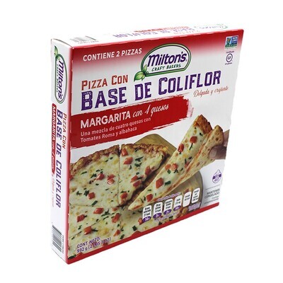 Milton’s Cauliflower Pizza - Margarita With 4 Cheeses (2 Pies) No Gluten FROZEN