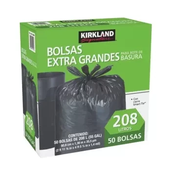 Kirkland Trash Bags  (50 - 208.2L)  (GREEN BOX)   *