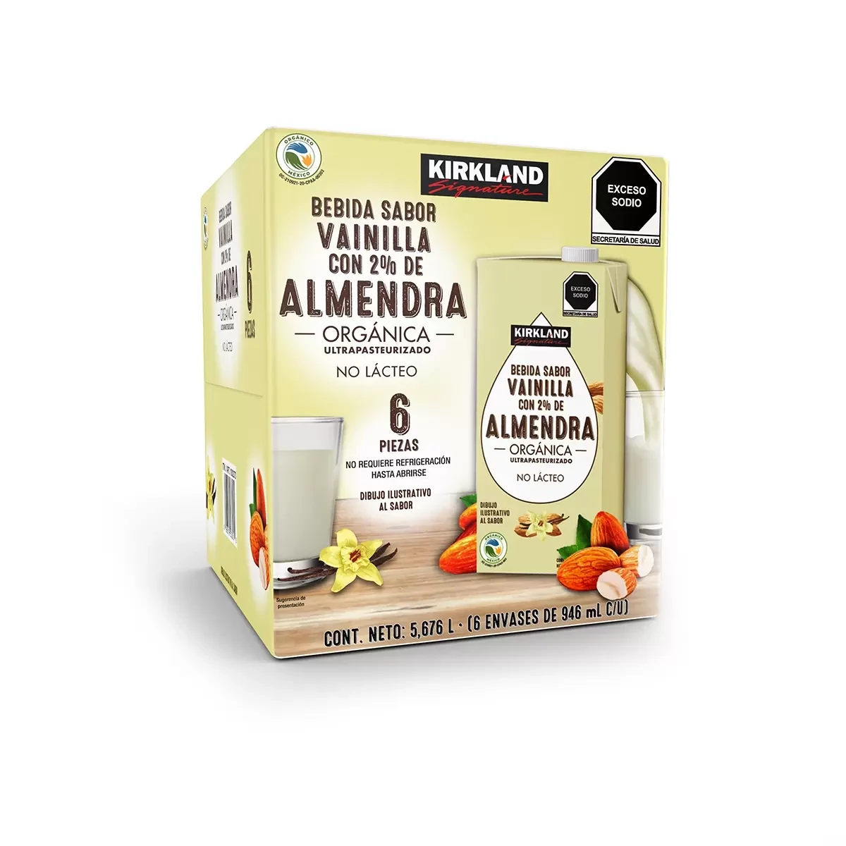 Kirkland Organic Almond Milk (Unsweetened Vanilla 6boxes)