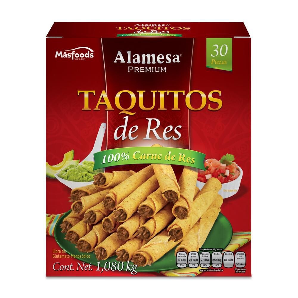 Alamesa Beef Taquitos - 30 pieces