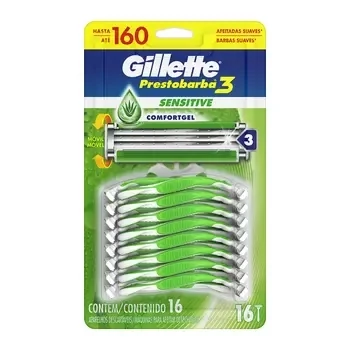 Gillette Prestobarba 3 Disposable Razors 16pz. *