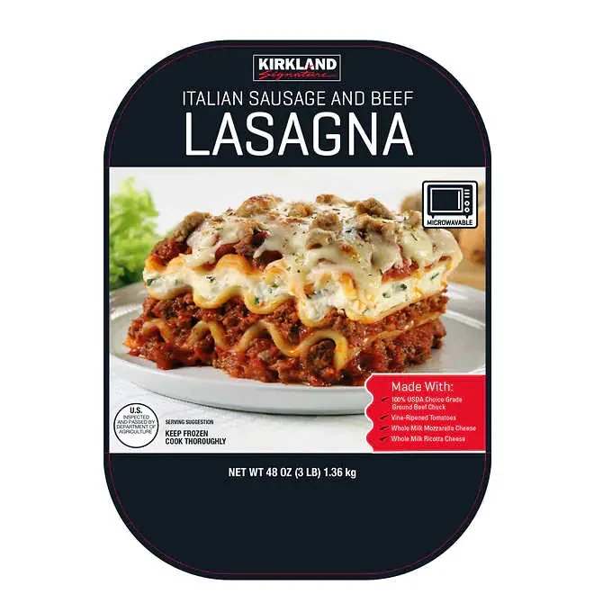 Kirkland Lasagna - Ground Beef and Italian Sausage - Frozen 2pk