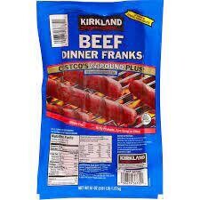 Kirkland Beef Jumbo Length Hotdog Franks 1.72kg