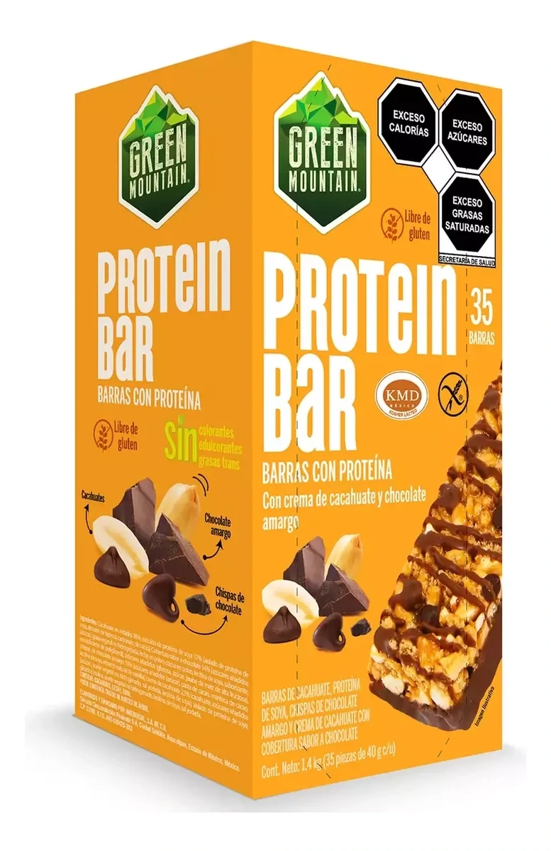 Green Mountain Protein Bars - Peanut Butter Chocolate - 35 pieces