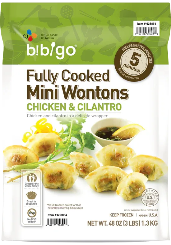 Bibigo Mini Wonton with Chicken &amp; Cilantro (frozen) 910g