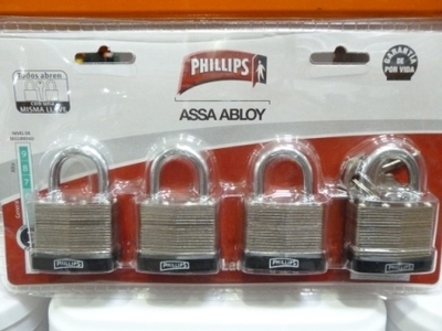 Phillips Padlocks - 4 Pack