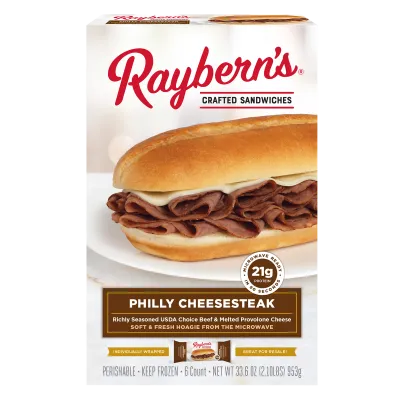 Raybern’s Philly Cheesesteak (6 sandwiches) (frozen)
