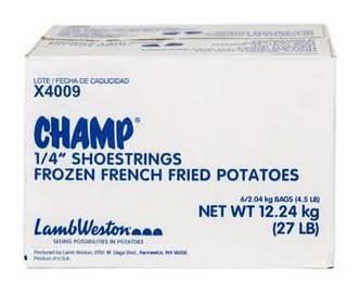 Champ Frozen Shoestring French Fries (13.6 k)