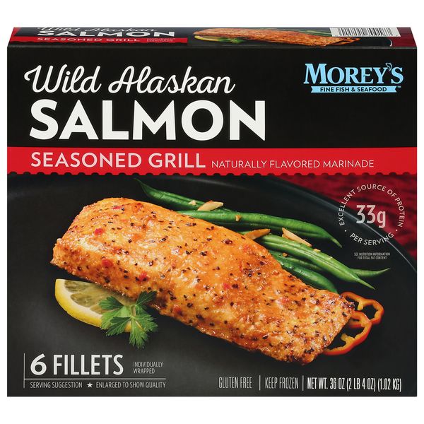 Morey's Frozen Seasoned Salmon - 6 filetes - 852g
