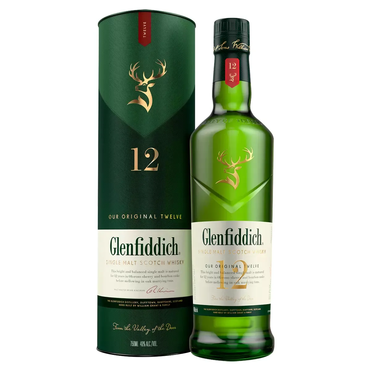 Glenfiddich Whiskey - 12 years 750ml  *