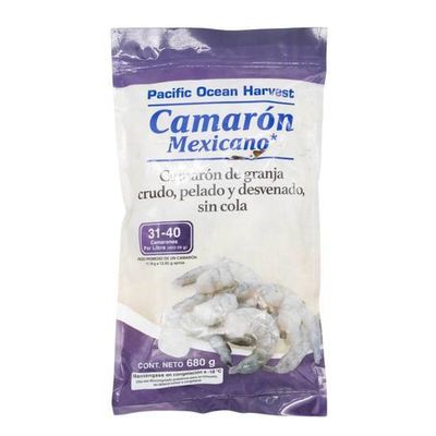 Pacific Ocean Harvest Raw Shrimp Peeled and Deveined (31-40 count) 680g