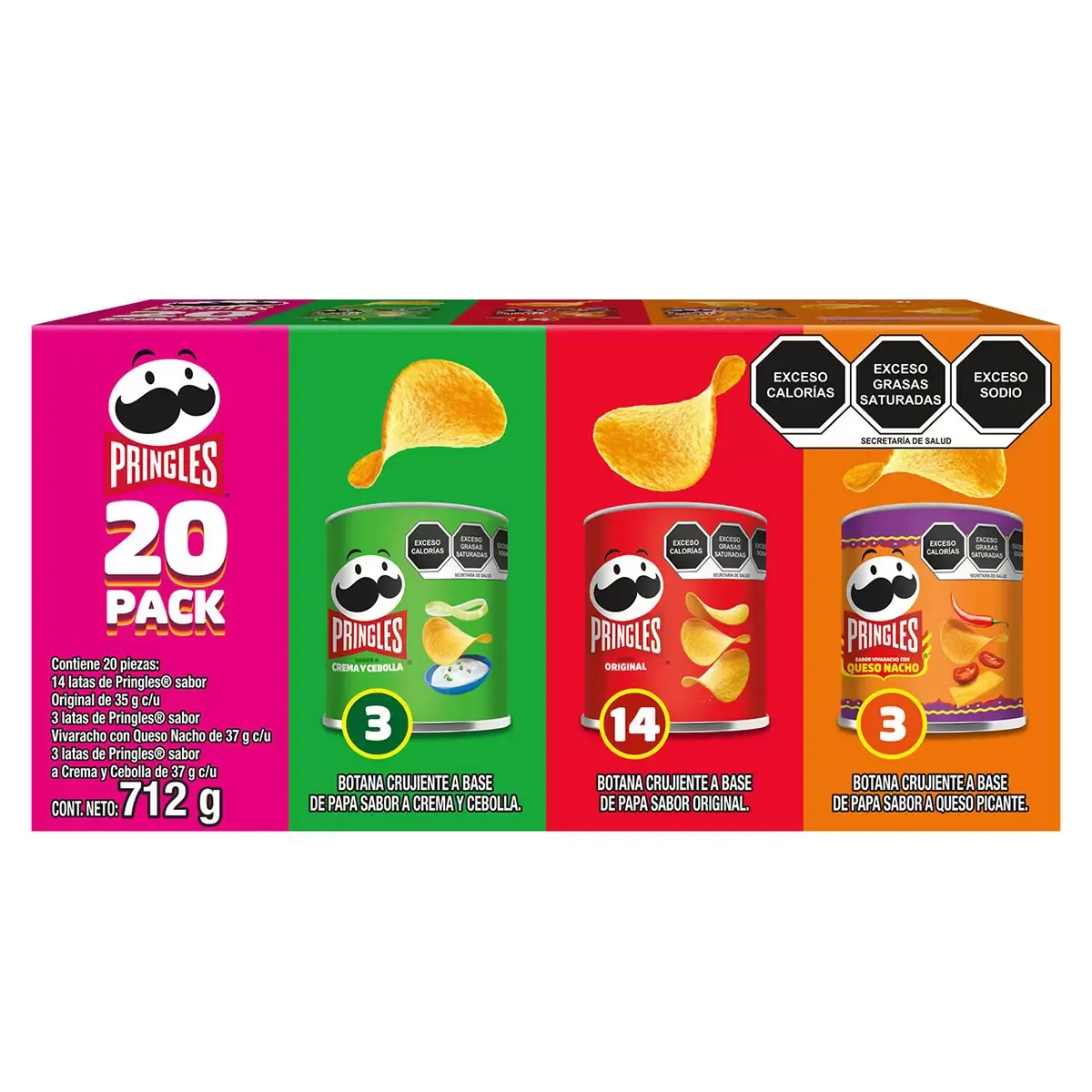 Pringles Variety Pack - 3 Flavors - 20 cans/37g