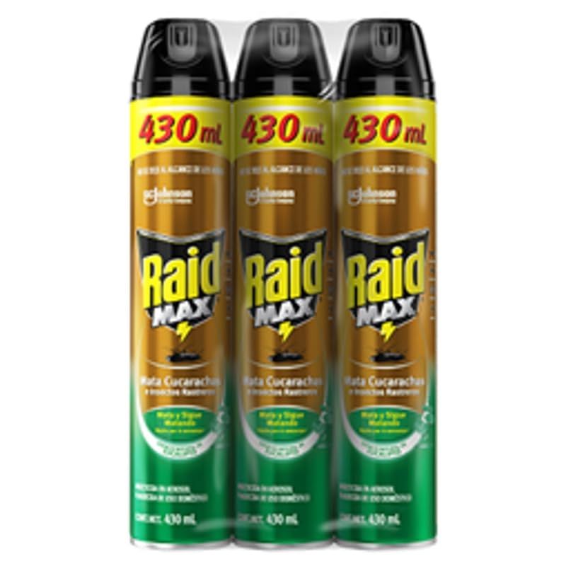 Raid MAX Roach &amp; Other Pests Spray - 3 cans   *