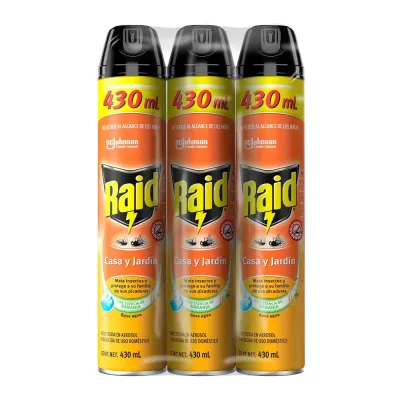 Raid Home &amp; Garden Bug Spray - 3 cans   *