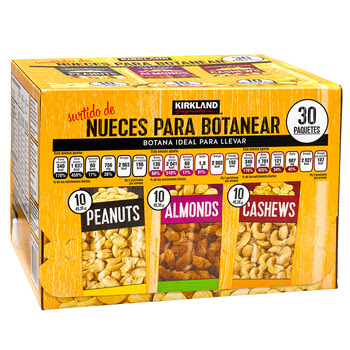 Kirkland Nuts Variety Pack - Almonds, Peanuts &amp; Cashews