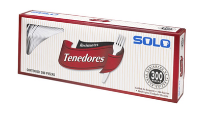 Solo Plastic Forks - white (300 pcs)   *