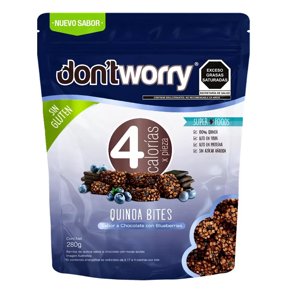 Don't Worry Quinoa Bites - Chocolate &amp; Blueberries 350g