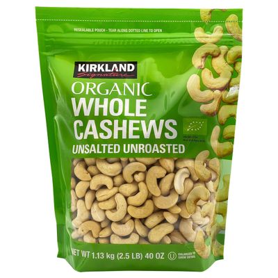 Kirkland Cashews Organic (Unsalted &amp; Unroasted) 1.13kg