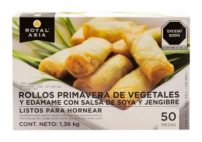 Royal Asia Vegetarian Spring Rolls (Edamame-Soy Sauce-Ginger) 50 Rolls