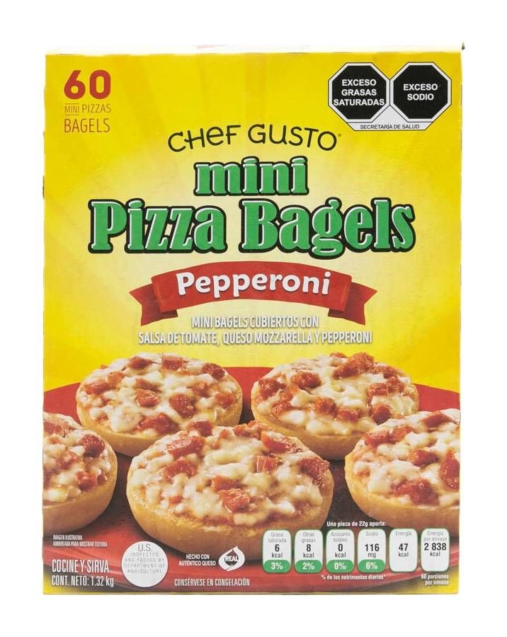 Chef Gusto Mini Pepperoni Pizza Bagels (60 pcs)