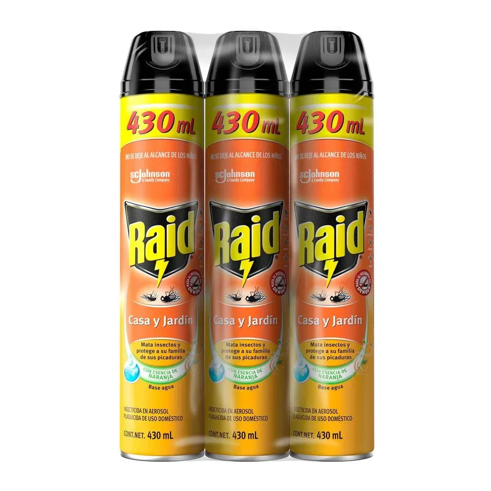 Raid Home &amp; Garden Bug Spray - 3 cans