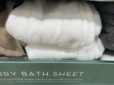 Charisma Bath Sheet Towel - White 36in x 70in