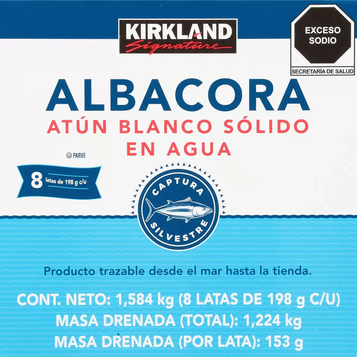 Kirkland Albacore Tuna in water - 198g/8pack