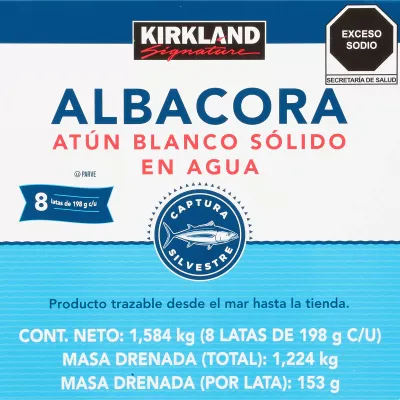 Kirkland Albacore Tuna in water - 198g/8pack