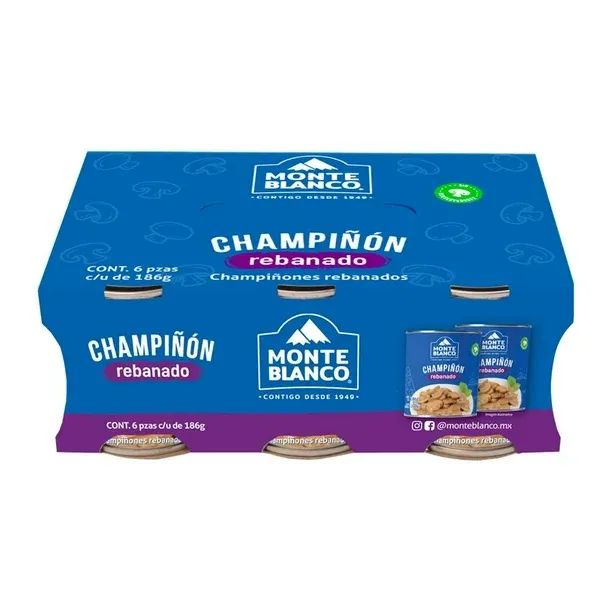 Monte Blanco Sliced Mushrooms 186g/6 cans