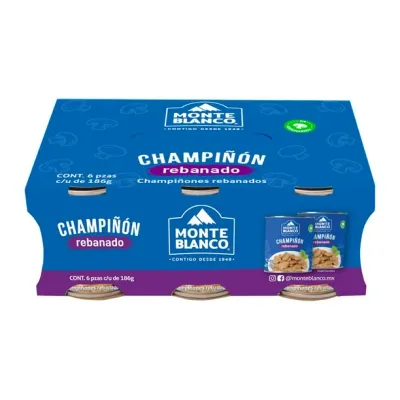 Monte Blanco Sliced Mushrooms 186g/6 cans