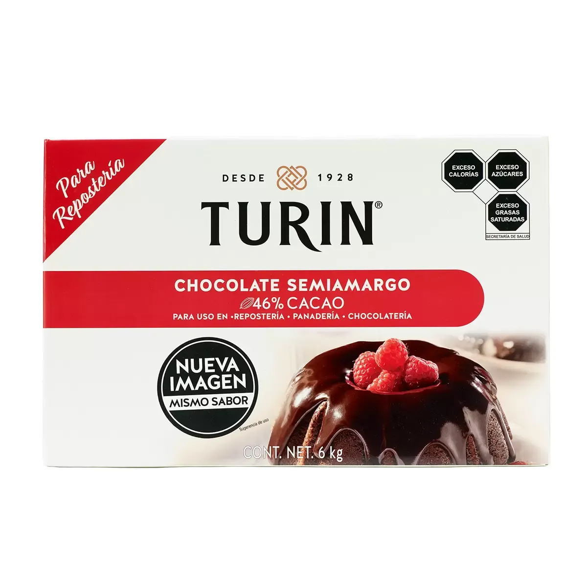Turin Semi-Sweet (46%) Chocolate Slab 6kg