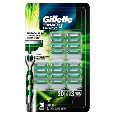 Gillette Mach3 Sensitive Razor Heads (20 Cartridges)