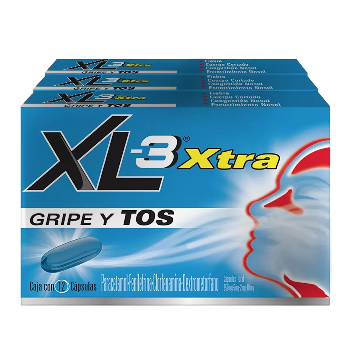 XL3 Xtra Cold Medicine 12 capsules/3pk