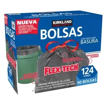 Kirkland Trash Bags w/ties (124L) (90 bags) (BLUE BOX)