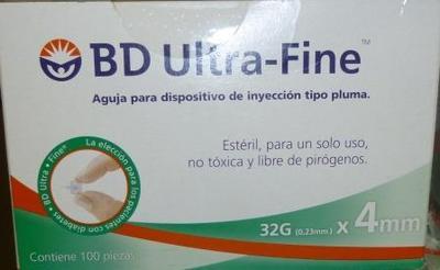 BD Ultra Fine Needle - 32G x 4mm - 100 pieces