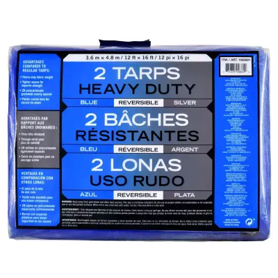 Gyoya Heavy Duty Plastic Tarps 3.6m x 4.8m - 2 pack