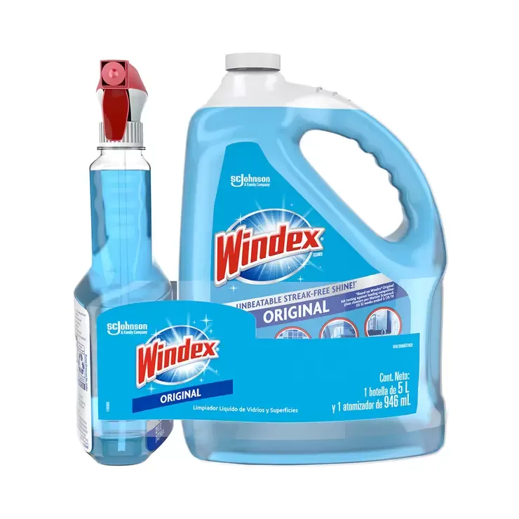 Windex Glass Cleaner - 5 L + 1 Spray Bottle 946ml