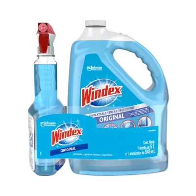 Windex Glass Cleaner - 5 L + 1 Spray Bottle 946ml