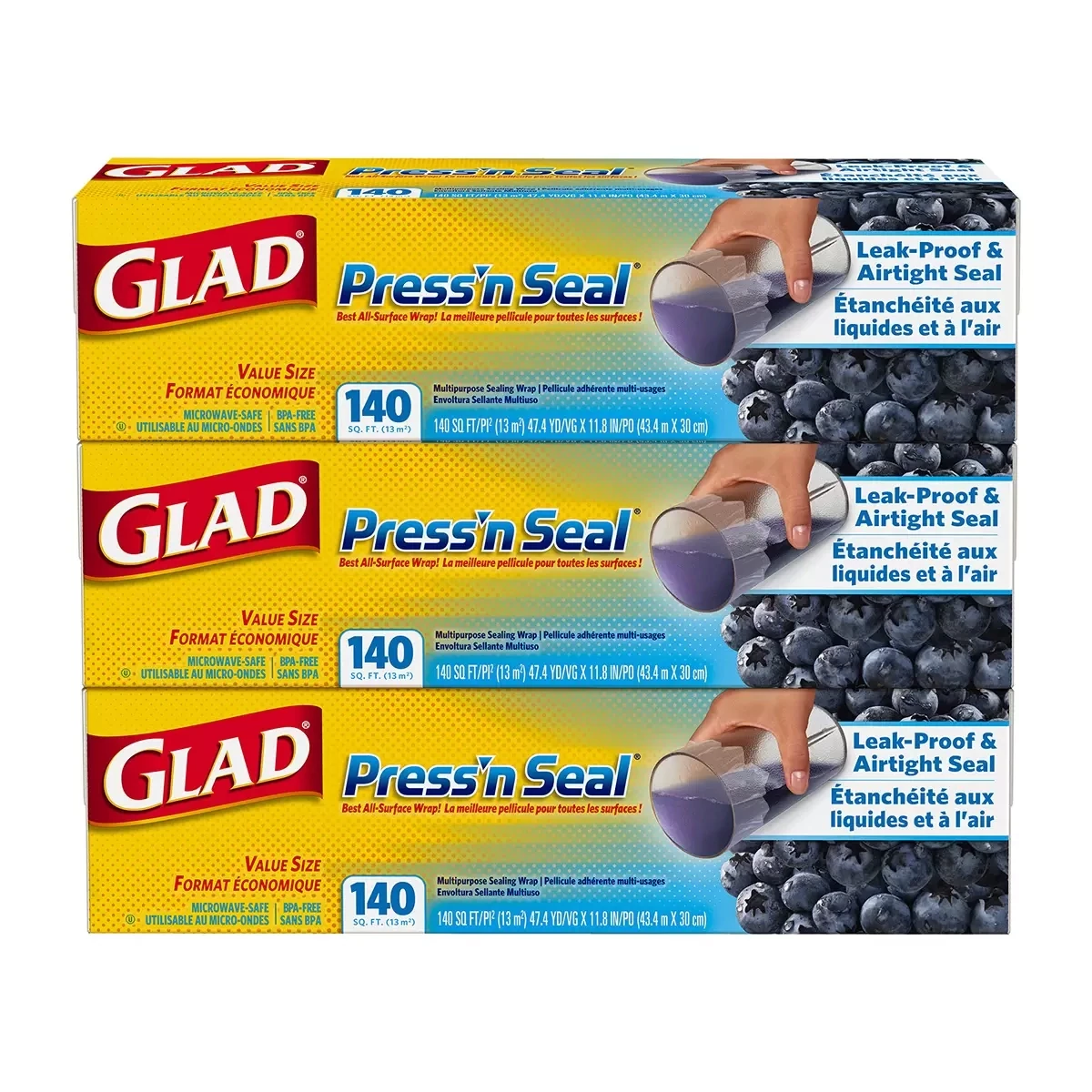 Glad Press and Seal Plastic Food Wrap 3pck