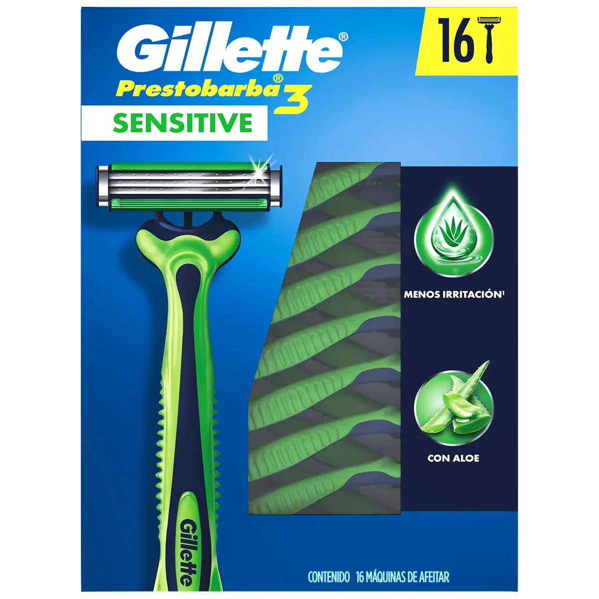 Gillette Prestobarba 3 Disposable Razors (16pzas)