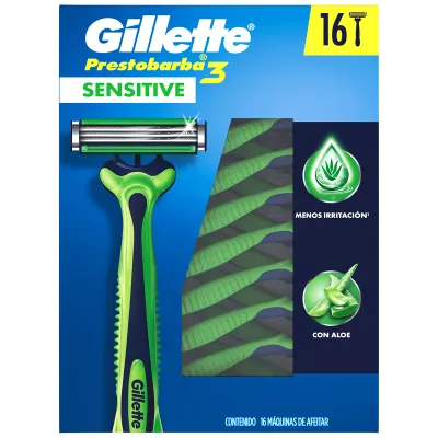 Gillette Prestobarba 3 Disposable Razors (16pzas)