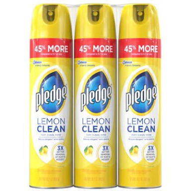 Pledge Multi-Surface Polish Spray - lemon scent (3 cans)