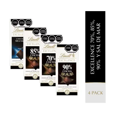 Lindt Excellence Chocolate Bars 4/100g