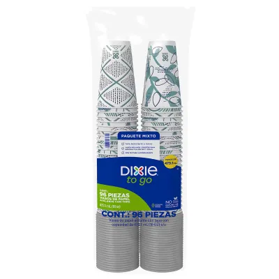 Dixie Hot/Cold Paper Cups w/ Lid 96pk