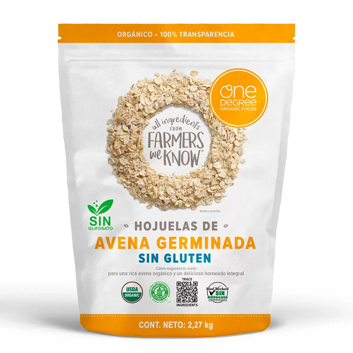 One Degree Farmers We know Whole Oatmeal 2.27kg